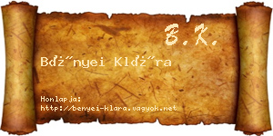 Bényei Klára névjegykártya