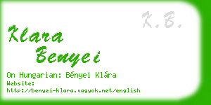 klara benyei business card
